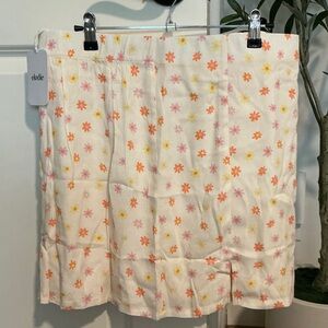 Elodie Cream Skirt with Pink and Orange Floral Design